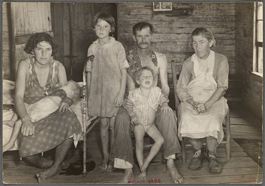 Sharecropper Bud Fields and his family at home. Hale County, Alabama