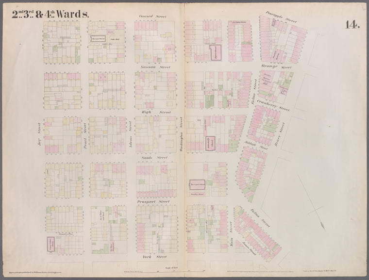 Plate 14: Map bounded by Market, James Street, York Street, Jay Street, Concord Street, Fulton Avenue, Pineapple Street, Henry Street, Fulton Avenue