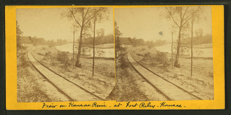 View on Kansas River, at Fort Riley, Kansas, 420 miles west of St. Louis, Mo.