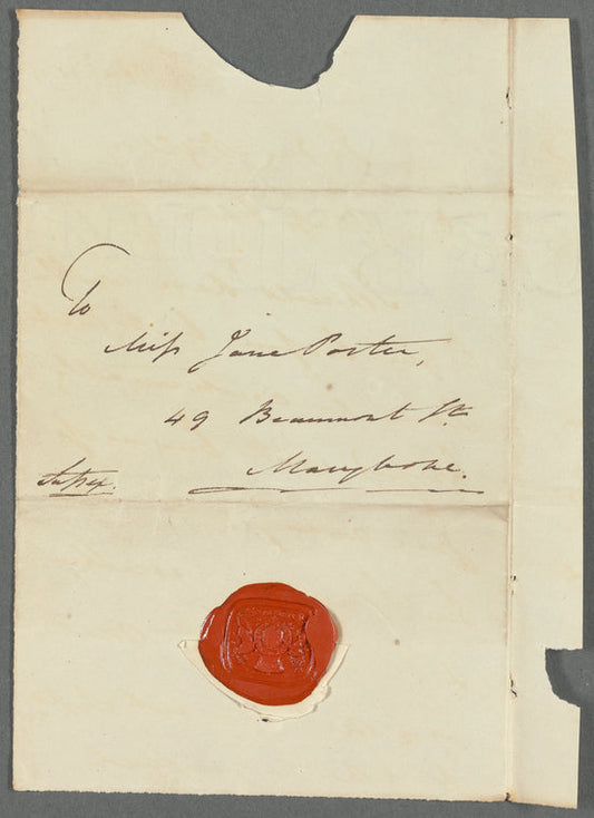 Thomas Joseph Pettigrew to Jane Porter, autograph letter signed