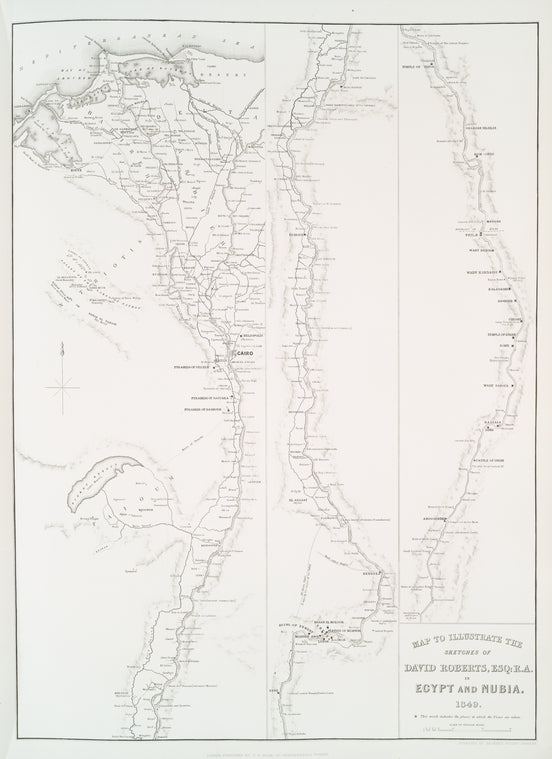 Map to illustrate the sketches of David Roberts, Esq.: R.A. in Egypt and Nubia, 1849