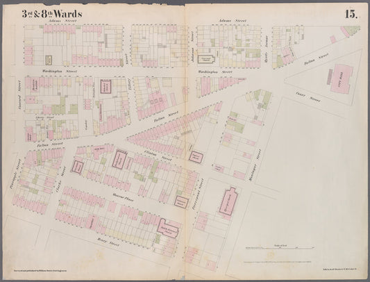 Plate 15: Map bounded by Pineapple Street, Fulton Avenue, Concord Street, Adams Street, Willoughby Street, Court Street, Montague Street, Henry Street