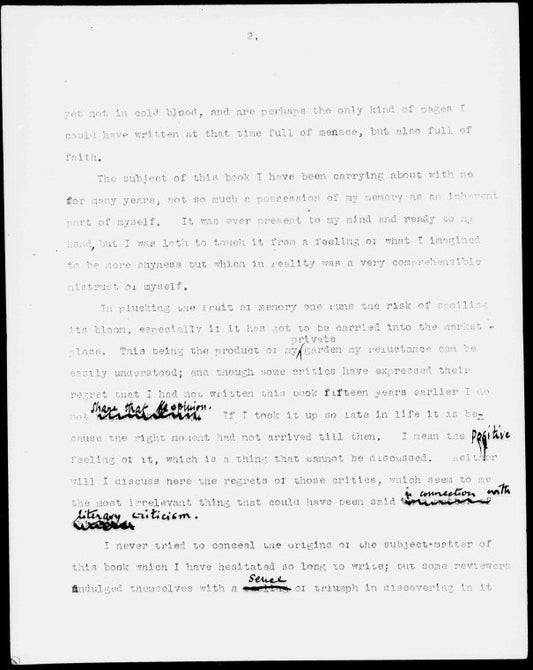 Arrow of gold; author's note, The. Typescript with the author's ms. corrections