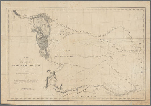 Map showing the route pursued by the exploring expedition to New Mexico and the southern Rocky Mountains