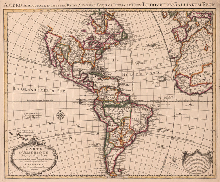 Carte d'Amerique : dressée pour l'usage du Roy