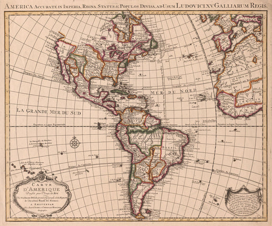 Carte d'Amerique : dressée pour l'usage du Roy