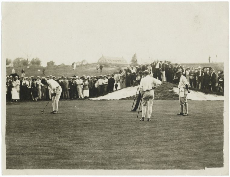 Amateur champion Robert Gardner on one of the Marion [i.e. Merion] greens.