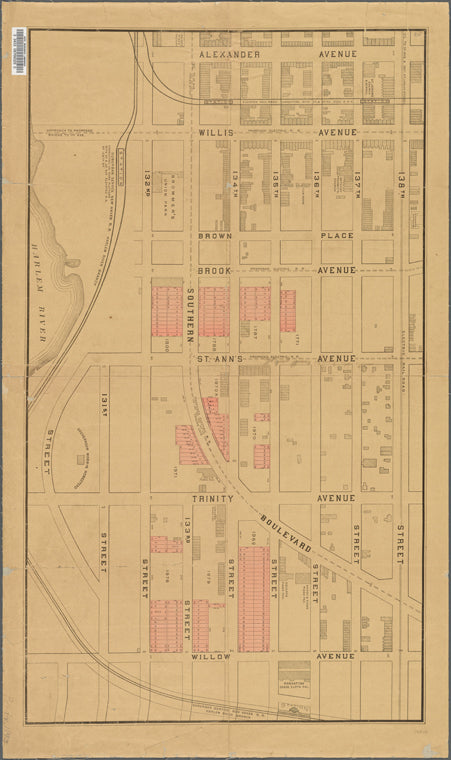 Bronx plat map, Alexander to Willow Avenues, 131st to 138th Streets