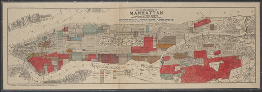 Map of the borough of Manhattan and part of the Bronx showing location and extent of racial colonies