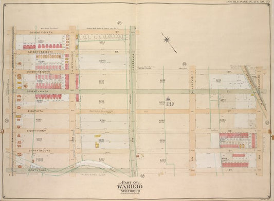Brooklyn, Vol. 6, Double Page Plate No. 23; Part of Ward 30, Section 19; [Map bounded by 76th St., 15th Ave., 78th St., 17th Ave.; Including New Utrecht Ave., 83rd St., 13th Ave.]